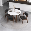 Pemberly Row Mid-Century Faux Leather Upholstered Dining Chair in Black (Pair)