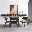 Pemberly Row Mid-Century Faux Leather Upholstered Dining Chair in Black (Pair)