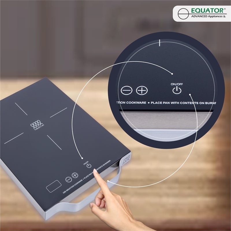 Pemberly Row 11inch Portable Single-Burner Induction Cooktop - w/ Handle - Black