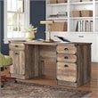 Pemberly Row Transitional Particle Board and Wood Desk in Oak