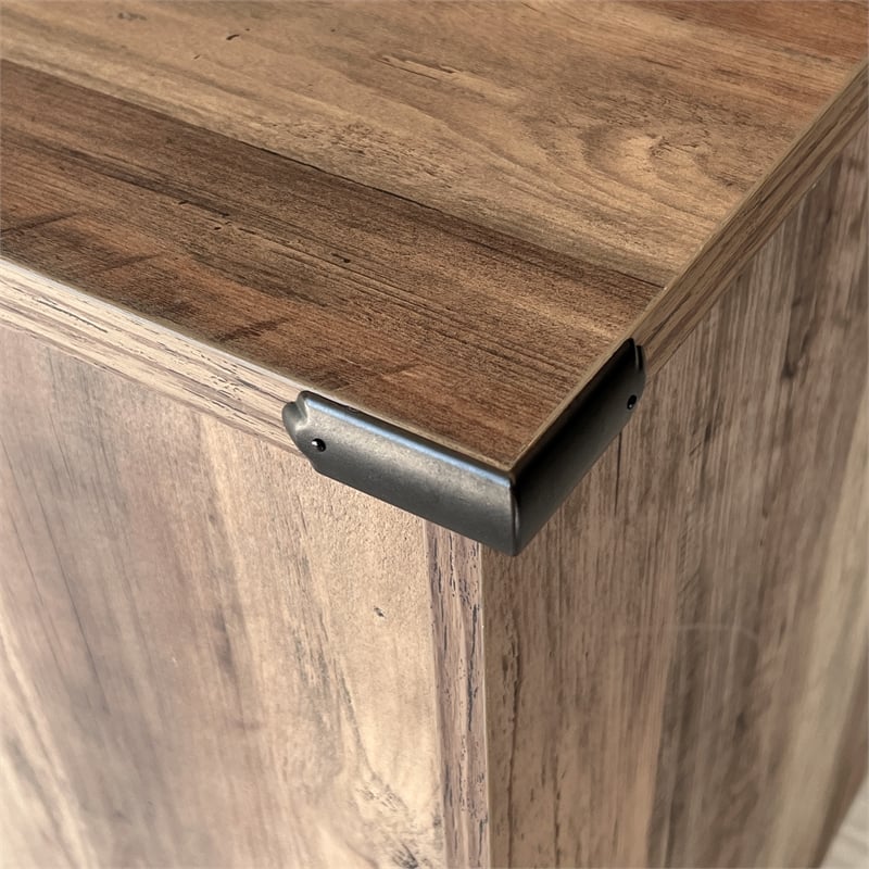 Pemberly Row Transitional Particle Board and Wood Desk in Oak
