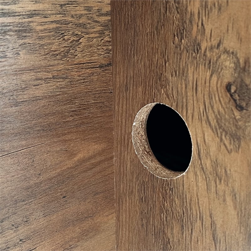 Pemberly Row Transitional Particle Board and Wood Desk in Oak