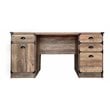 Pemberly Row Transitional Particle Board and Wood Desk in Oak