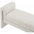 Pemberly Row Contemporary Transitional Cream Finish Fabric Bench