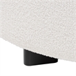 Pemberly Row Ivory Boucle Upholstered and Black Wood Round Ottoman