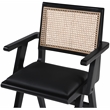 Pemberly Row Black Vegan Leather Dining Arm Chair (Set of 2)