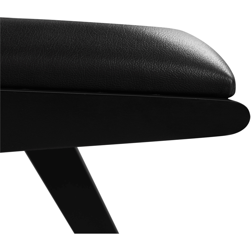 Pemberly Row Black Vegan Leather Dining Arm Chair (Set of 2)