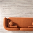 Pemberly Row Luxury Modern Orange Boucle Fabric Curvy Arm Couch