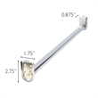 Pemberly Row Steel Polished Silver Chrome Adjustable Closet Rod 30