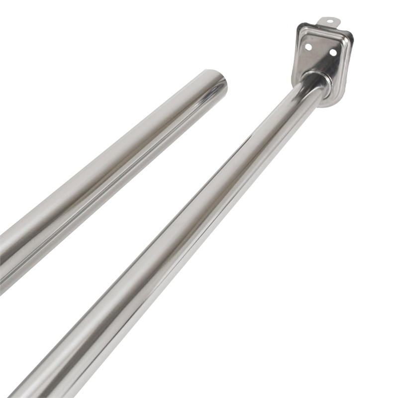Pemberly Row Steel Polished Silver Chrome Adjustable Closet Rod 30