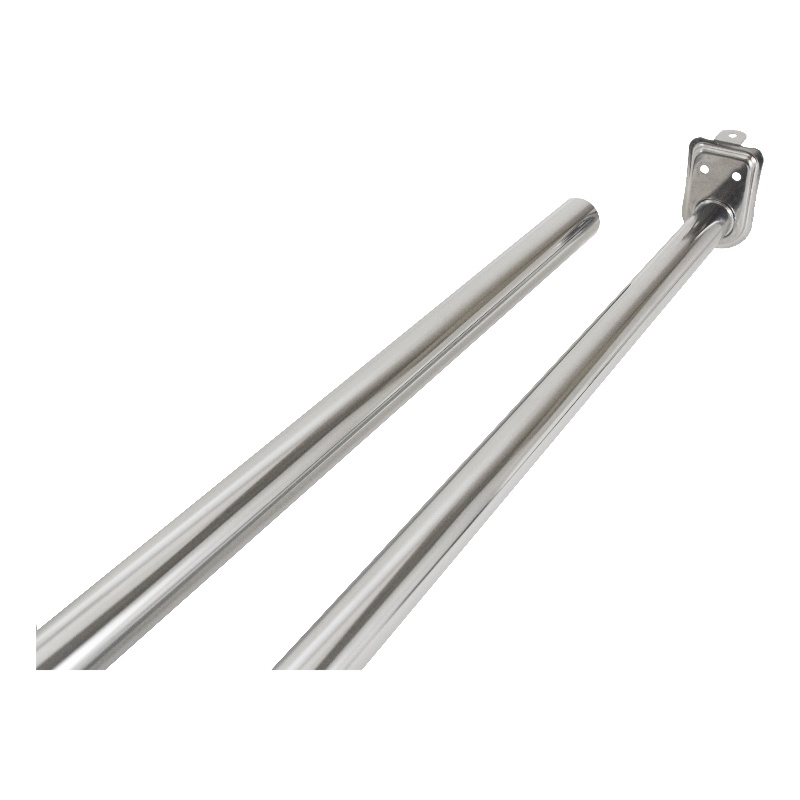 Pemberly Row Steel Polished Silver Chrome Adjustable Closet Rod 30