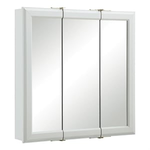 Pemberly Row Modern Classic 24-Inch Wood Medicine Cabinet in White