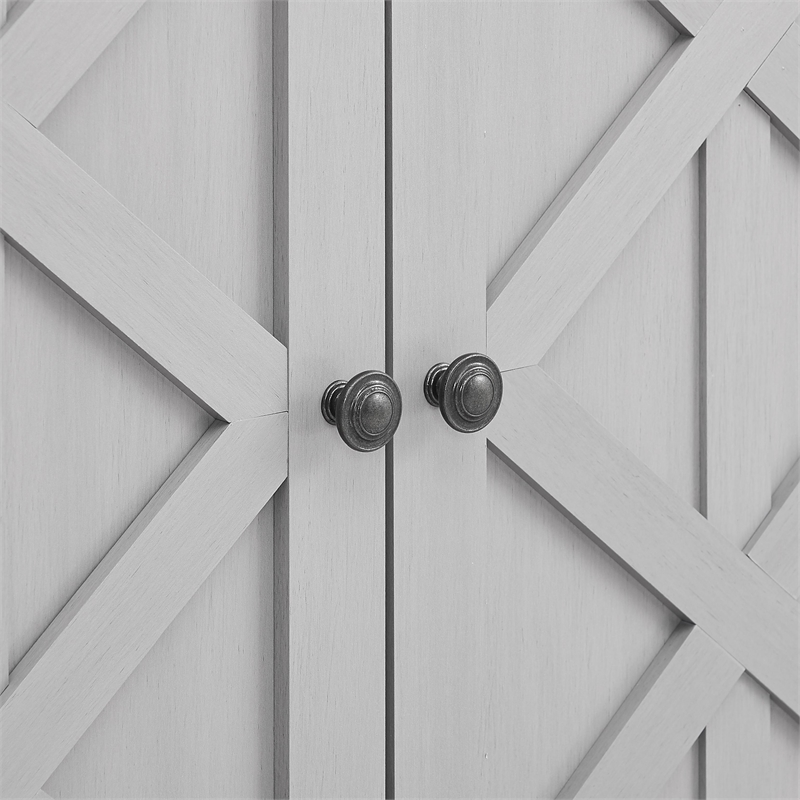 Pemberly Row 70 in. TV Stand for TV up to 75 in. Gray w/ Walnut Color Desktop