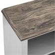 Pemberly Row 70 in. TV Stand for TV up to 75 in. Gray w/ Walnut Color Desktop