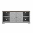 Pemberly Row 70 in. TV Stand for TV up to 75 in. Gray w/ Walnut Color Desktop