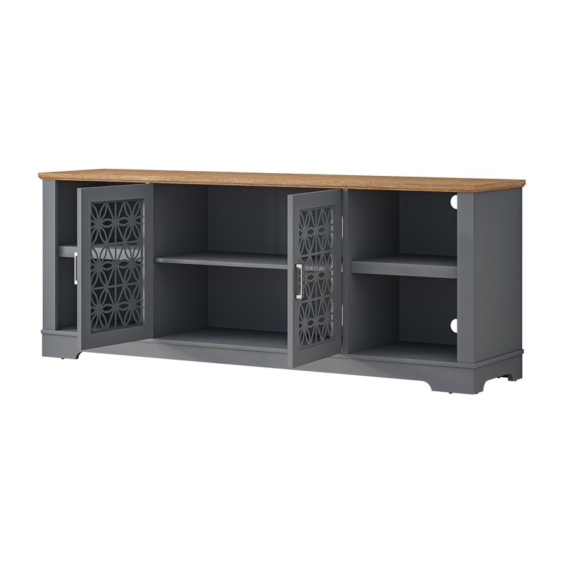 Pemberly Row 70 in. TV Stand Media Console for TV up to 75 in. - Gray