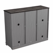 Pemberly Row 47 in. Gray Wood Bar Cabinet w/ Brushed Nickel Knobs