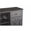 Pemberly Row 47 in. Gray Wood Bar Cabinet w/ Brushed Nickel Knobs