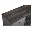 Pemberly Row 47 in. Gray Wood Bar Cabinet w/ Brushed Nickel Knobs