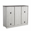Pemberly Row 47 in. Wood Bar Cabinet w/ Brushed Nickel Knobs - Off White