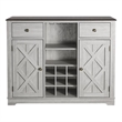 Pemberly Row 47 in. Wood Bar Cabinet w/ Brushed Nickel Knobs - Off White