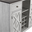 Pemberly Row 47 in. Wood Bar Cabinet w/ Brushed Nickel Knobs - Off White