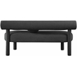 Pemberly Row Modern / Contemporary Black Boucle Fabric Bench