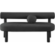 Pemberly Row Modern / Contemporary Black Boucle Fabric Bench
