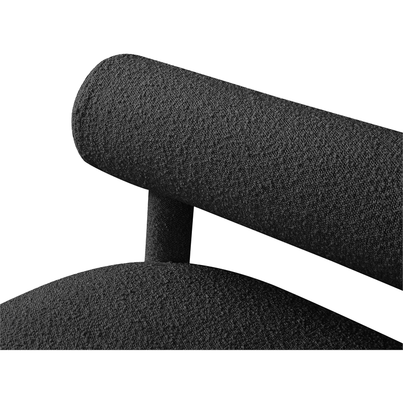 Pemberly Row Modern / Contemporary Black Boucle Fabric Bench