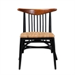 Pemberly Row Two-Tone Black and Brown Wood and Rattan Dining Chair