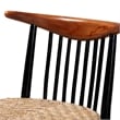 Pemberly Row Two-Tone Black and Brown Wood and Rattan Dining Chair
