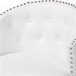 Pemberly Row White Faux Leather and Brown Wood 2-Piece Counter Stool Set