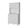 Pemberly Row 90 Pantry Cabinet with Six Doors White Engineered Wood