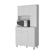 Pemberly Row 90 Pantry Cabinet with Six Doors White Engineered Wood
