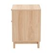 Pemberly Row Light Brown Wood and Natural Rattan 1-Drawer End Table