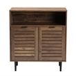 Pemberly Row Brown Finished Wood and Black Metal 2-Door Sideboard