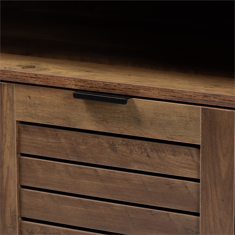 Pemberly Row Brown Finished Wood and Black Metal 2-Door Sideboard