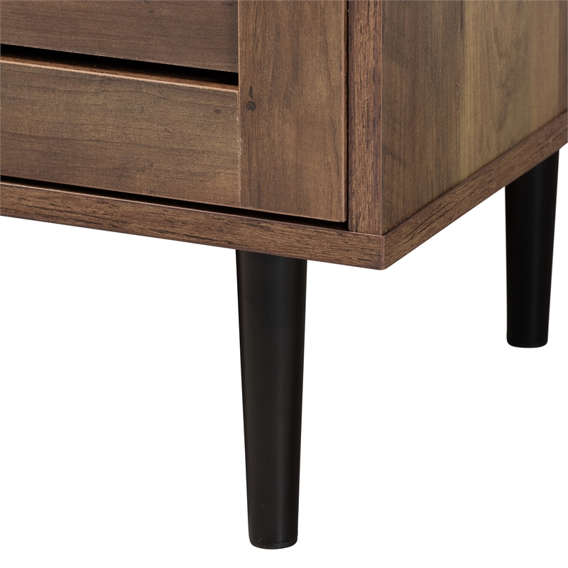 Pemberly Row Brown Finished Wood and Black Metal 2-Door Sideboard