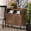 Pemberly Row Brown Finished Wood and Black Metal 2-Door Sideboard