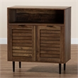 Pemberly Row Brown Finished Wood and Black Metal 2-Door Sideboard