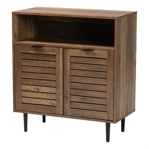 Pemberly Row Brown Finished Wood and Black Metal 2-Door Sideboard