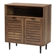 Pemberly Row Brown Finished Wood and Black Metal 2-Door Sideboard