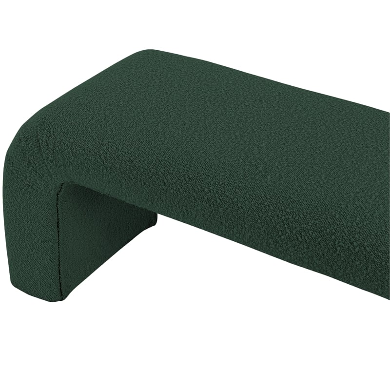 Pemberly Row Modern / Contemporary Green Boucle Fabric Bench