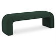 Pemberly Row Modern / Contemporary Green Boucle Fabric Bench