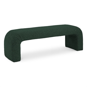 Pemberly Row Modern / Contemporary Green Boucle Fabric Bench