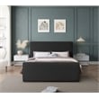 Pemberly Row Modern / Contemporary Black Boucle Fabric Full Bed