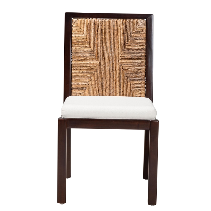 Pemberly Row Modern Dark Brown Mahogany Wood and Dining Side Chair