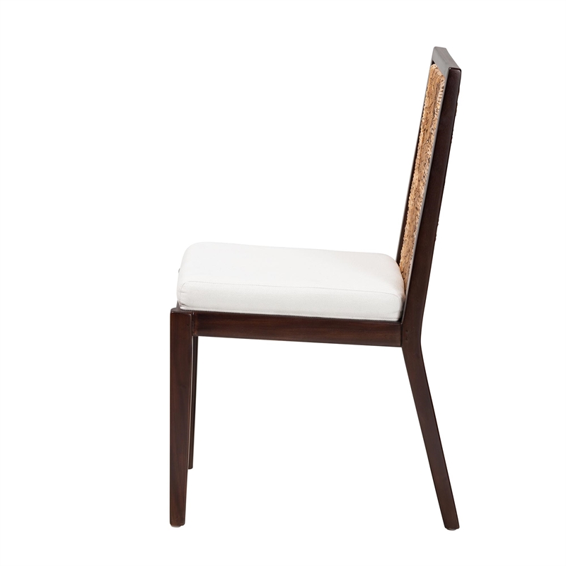 Pemberly Row Modern Dark Brown Mahogany Wood and Dining Side Chair