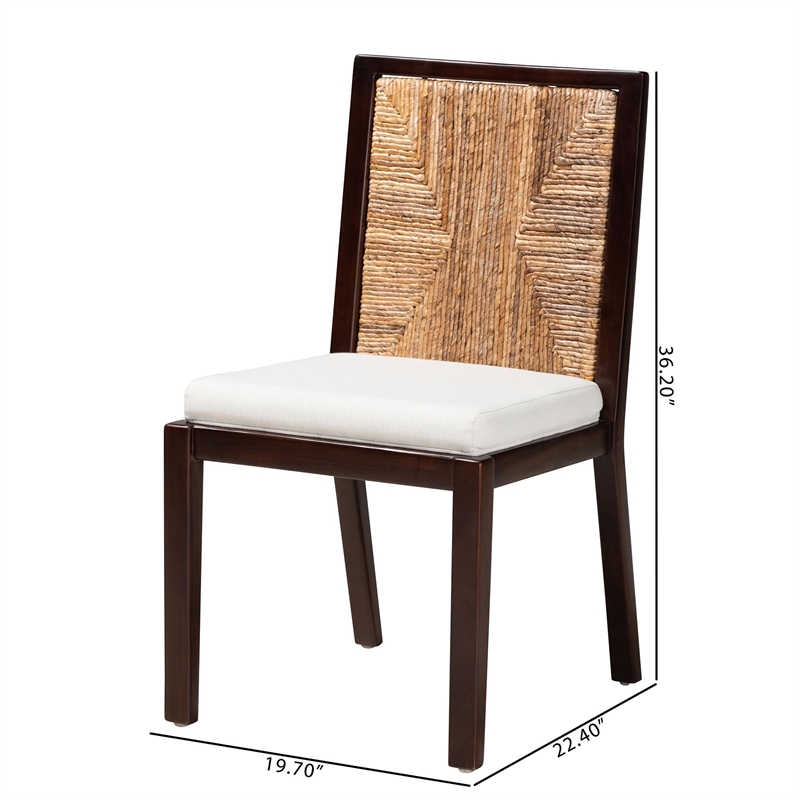 Pemberly Row Modern Dark Brown Mahogany Wood and Dining Side Chair
