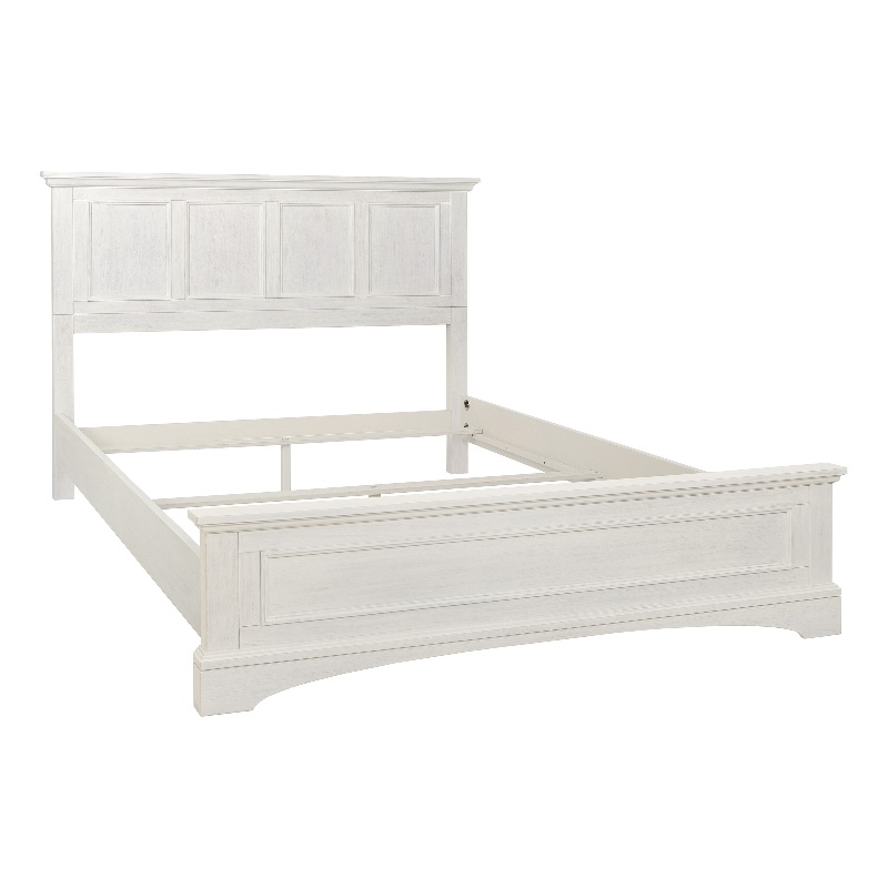 Pemberly Row Basics Queen Bed Set 3/CTN in Rustic White Finish Engineered Wood